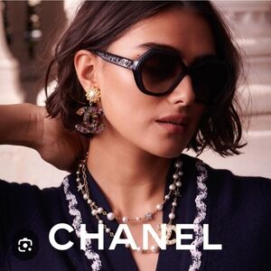 CHANEL Oversized Polarized Women's Black and Brown Sunglasses 5312 AUTHENTIC.